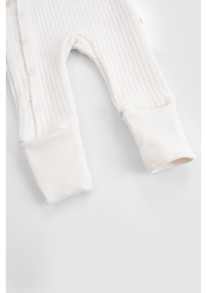 Kendinden Patikli ve Eldivenli Kapitone ekru Bebek tulumu fırsatları