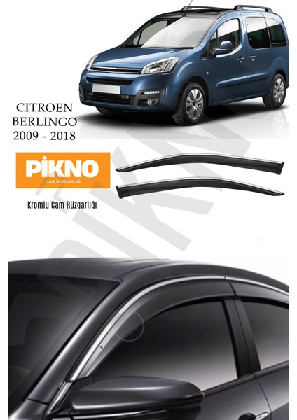 Citroen Berlingo 2009-2018 Arası Kromlu Cam Rüzgarlığı 2'li