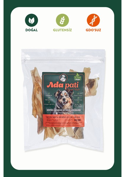 Kuzu Kafa Derisi 15cm 100gr Köpek Ödül Maması