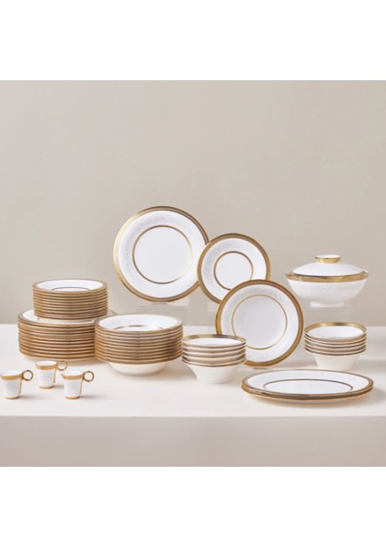 Royal Bone Charlotte Gold 55 Parça 12 Kişilik Yemek Takımı