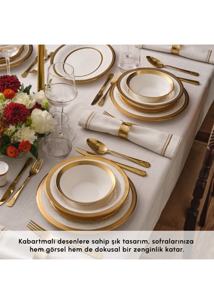 Royal Bone Charlotte Gold 55 Parça 12 Kişilik Yemek Takımı indirimleri