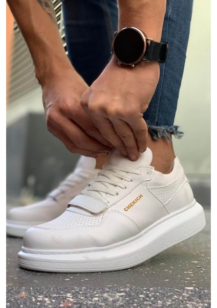 Bağcıklı Cırt Detaylı Erkek Günlük Ayakkabı Beyaz indirimleri