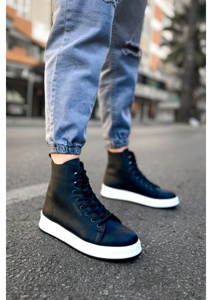 Bağcıklı Erkek Sneaker Bot Siyah