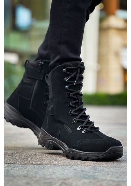 Fermuarlı Bağcık Detaylı Erkek Sneaker Bot Siyah