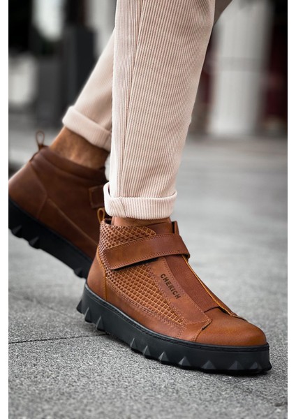 Cırtlı Erkek Sneaker Bot Taba