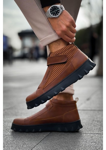 Cırtlı Erkek Sneaker Bot Taba modelleri