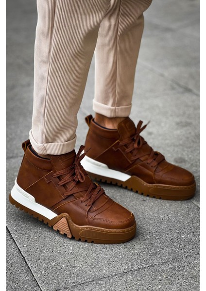 Bağcıklı Erkek Sneaker Bot Taba modelleri