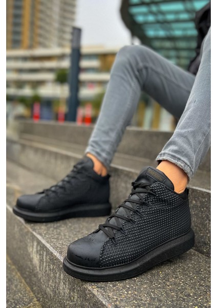 Bağcıklı Erkek Sneaker Bot Siyah Siyah