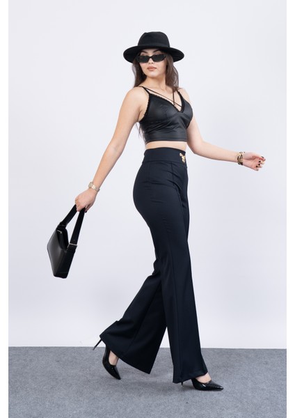 Korsaj Detaylı Ispanyol Paça Pantolon 30214 modelleri