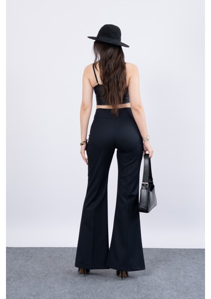 Korsaj Detaylı Ispanyol Paça Pantolon 30214 indirimleri