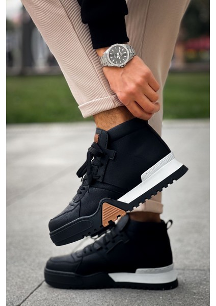 Bağcıklı Erkek Sneaker Bot Siyah Siyah
