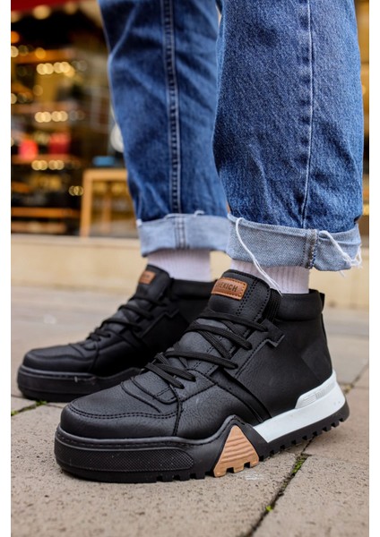 Bağcıklı Erkek Sneaker Bot Siyah Siyah
