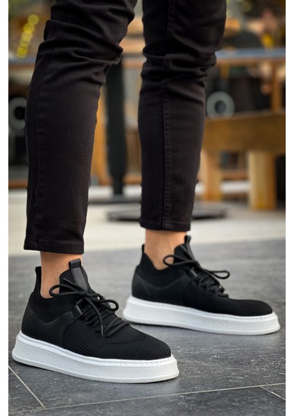 Bağcık Detaylı Triko Kumaş Erkek Spor Ayakkabı Siyah modelleri