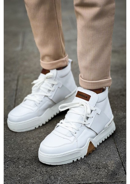 Bağcıklı Erkek Sneaker Bot Beyaz Beyaz fiyatları