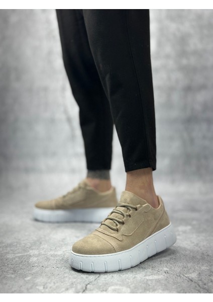 Ba0666 Boa Krem Yüksek Taban Erkek Günlük Ayakkabı modelleri