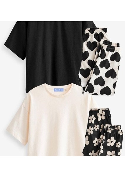 Basıc Tişört ve Kalp Desenli Tayt Takım fiyatları