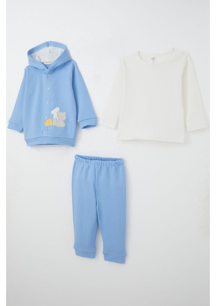 Erkek Bebek Bodyli 3 Lü Takım Patinin Araba Macerası 4 Ay-1 Yaş, Mavi fiyatları