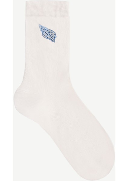 Nakış Detaylı Uzun Çorap