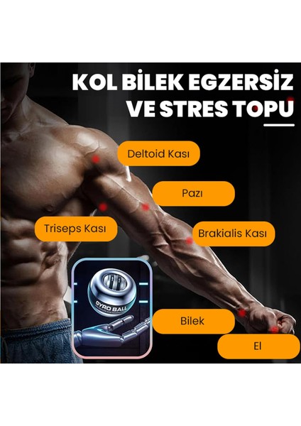 Metal Gyro Ball El Bilek Egzersiz Topu Led Işıklı Kol Kuvvet Güç Topu Powerball fırsatları
