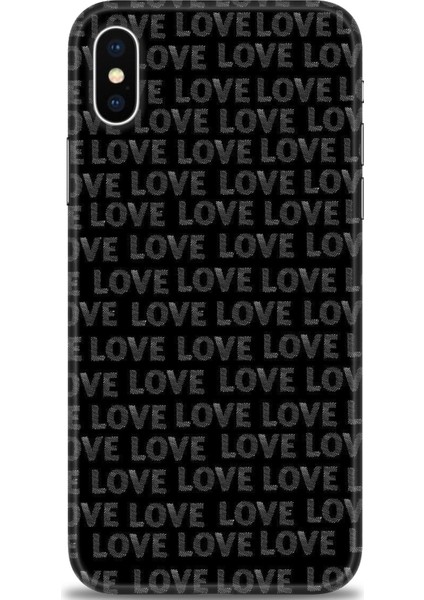Apple iPhone Xs Kılıf Hd Baskılı - Black Love