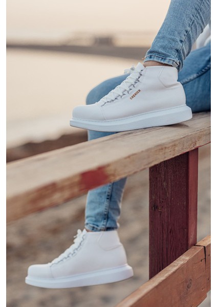 Bağcıklı Erkek Sneaker Bot Beyaz