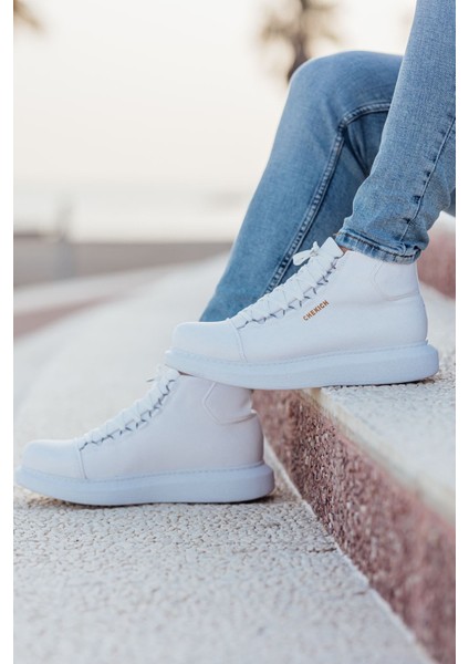Bağcıklı Erkek Sneaker Bot Beyaz