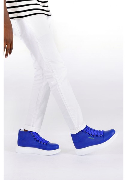 Bağcıklı Erkek Sneaker Bot Saks Mavi indirimleri