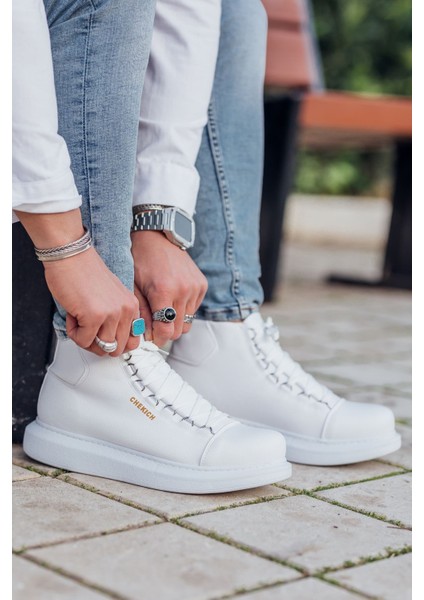 Bağcıklı Erkek Sneaker Bot Beyaz