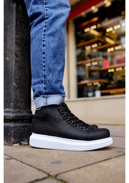 Bağcıklı Erkek Sneaker Bot Siyah