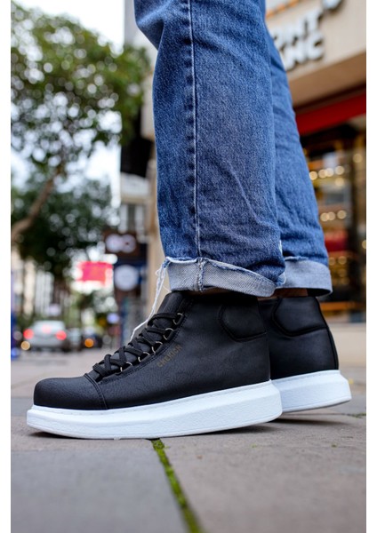 Bağcıklı Erkek Sneaker Bot Siyah