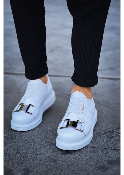 Lastikli Toka Detaylı Erkek Spor Ayakkabı Beyaz modelleri