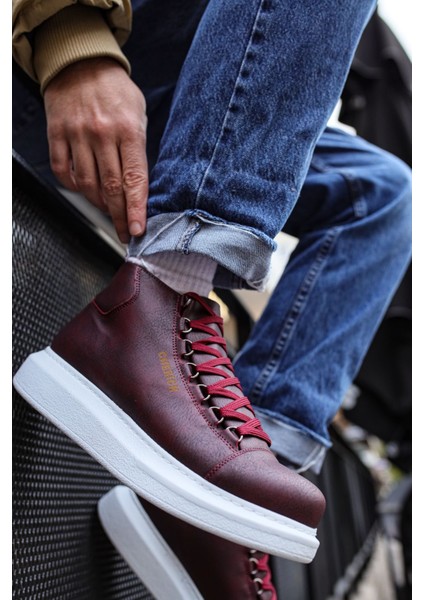 Bağcıklı Erkek Sneaker Bot Bordo