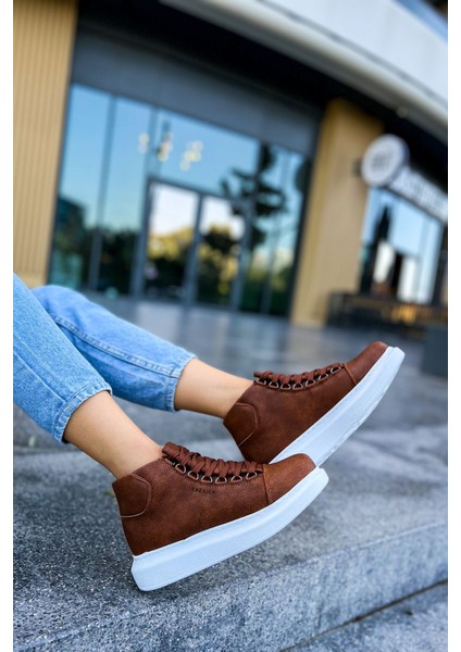 Bağcıklı Kadın Sneaker Bot Taba