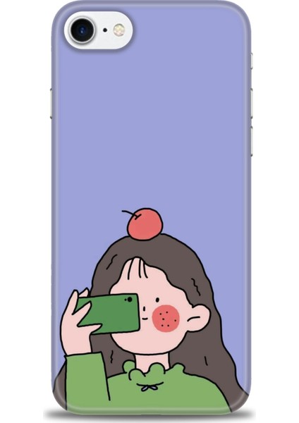 iPhone 8 Kılıf Hd Baskılı - Yeşil Kız