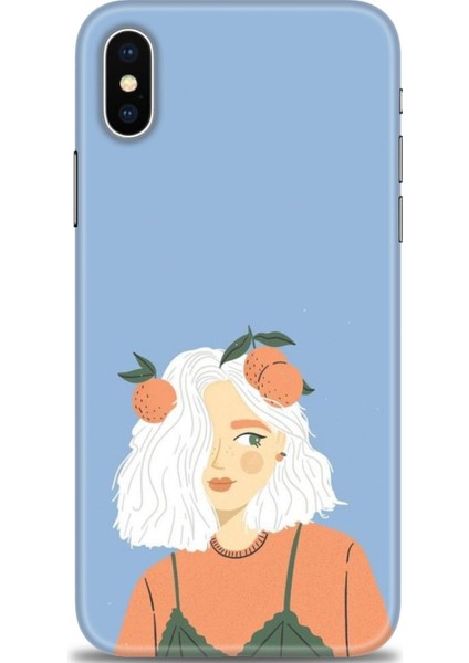 Apple iPhone x Kılıf Hd Baskılı - Beyaz Saçlı Kız