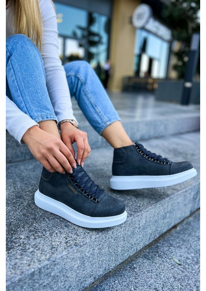 Bağcıklı Kadın Sneaker Bot Antrasit