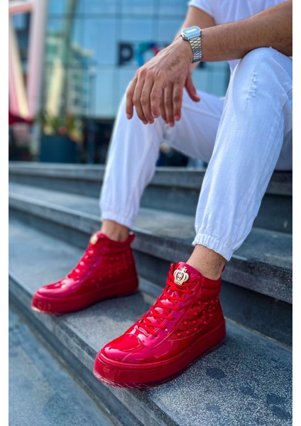 Bağcıklı Erkek Sneaker Bot Kırmızı