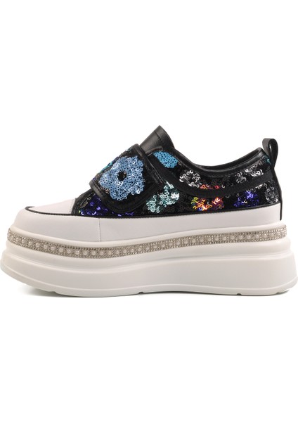 Siyah Kalın Taban Kadın Sneaker
