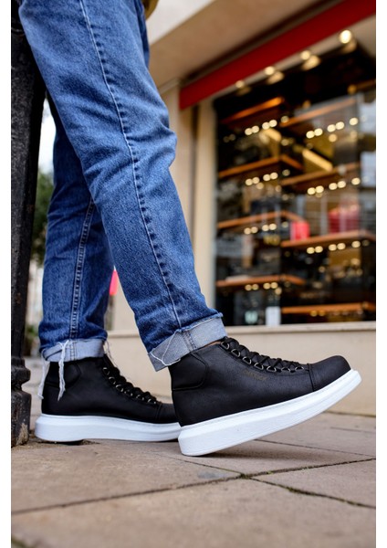 Bağcıklı Erkek Sneaker Bot Siyah