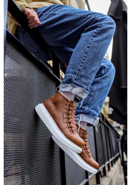 Bağcıklı Erkek Sneaker Bot Taba