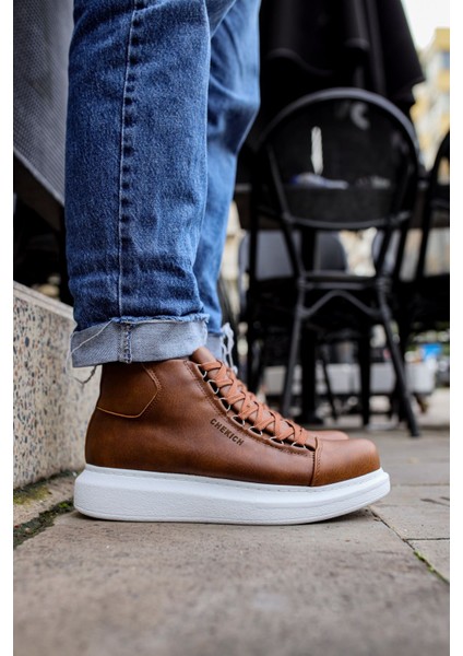Bağcıklı Erkek Sneaker Bot Taba modelleri