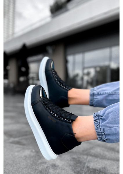 Bağcıklı Erkek Sneaker Bot Siyah
