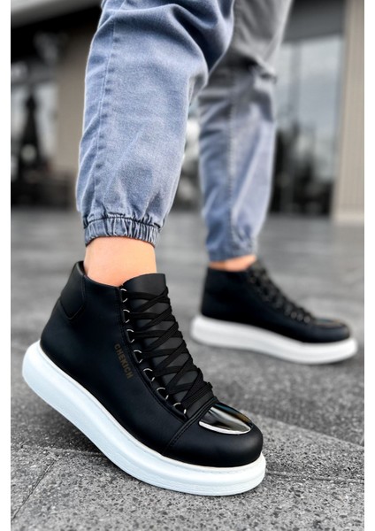 Bağcıklı Erkek Sneaker Bot Siyah