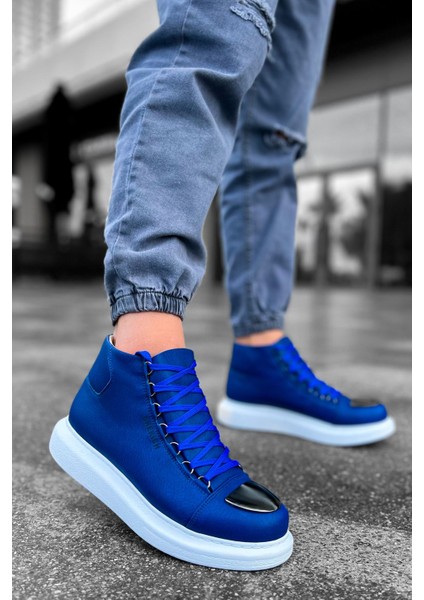 Bağcıklı Erkek Sneaker Bot Mavi