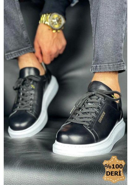 Sho257 Bağcıklı Yüksek Taban Dbt Estrella Deri Erkek Ayakkabı Sıyah modelleri