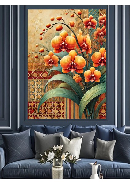 Tropikal Sarı Çiçekler Dekoratif Kanvas - Mdf Ahşap Tablo