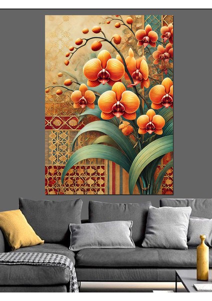 Tropikal Sarı Çiçekler Dekoratif Kanvas - Mdf Ahşap Tablo fiyatları