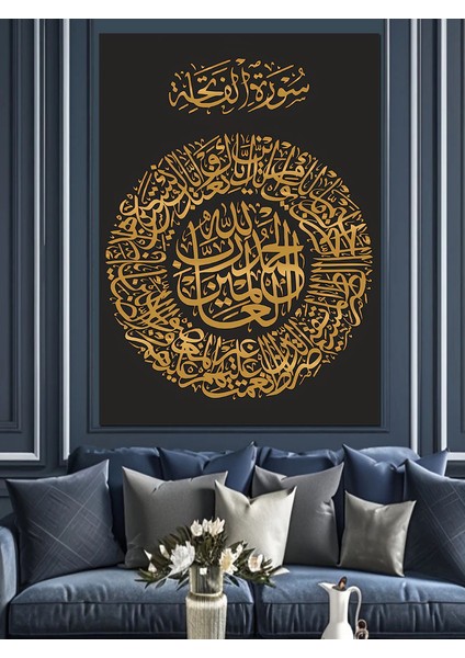 Fatiha Suresi Hat Sanatı Dekoratif Kanvas - Mdf Ahşap Tablo fırsatları