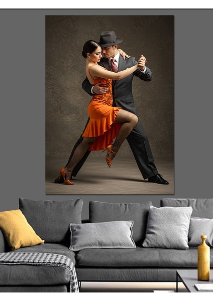 Tango Dansı Çifti Dekoratif Kanvas - Mdf Ahşap Tablo