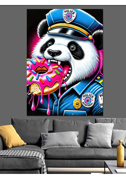 Şeker Seven Panda Dekoratif Kanvas - Mdf Ahşap Tablo
